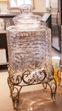 Beverage Dispenser, Hammered Glass