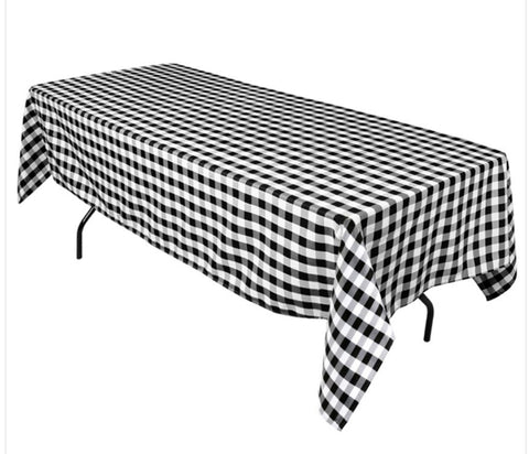 Linen Black and White Rectangle 60" x 120"