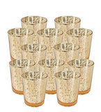Votive Glass Candle Holder, Mercury Gold